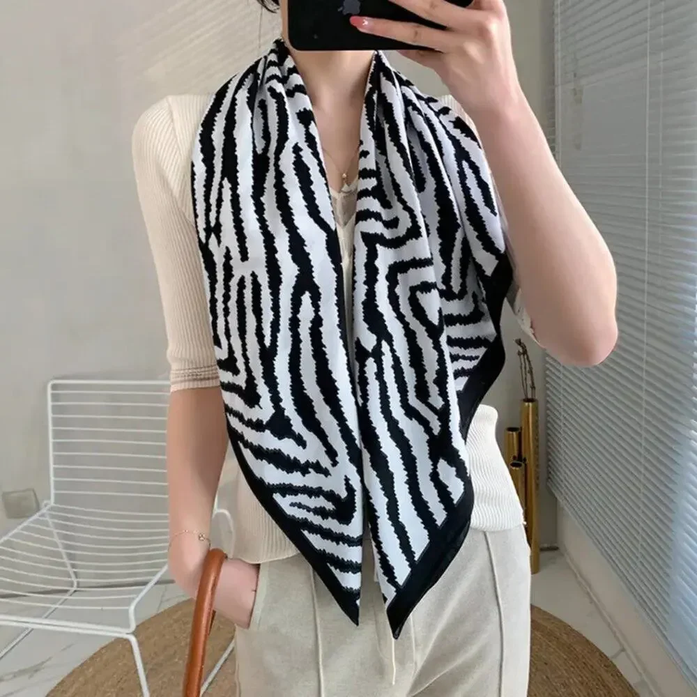 2/$30 NEW White Black Zebra Printed Silky Fashion Scarf